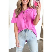 Azura Exchange Button Henley Top