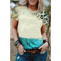 Azura Exchange Leopard Tie-dye Bleached T-shirt