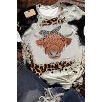 Azura Exchange Cow Head Print Short Sleeve Tee