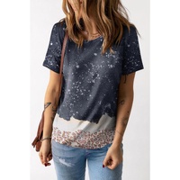 Azura Exchange Leopard Print Detail Bleached Tee