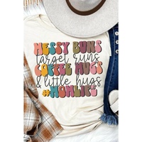 Azura Exchange MOMLIFE Slogan Graphic Print Crew Neck T Shirt in Khaki