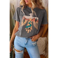 Azura Exchange Skull Bird Print Short Sleeve Tee