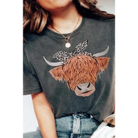 Azura Exchange Cow Head Print Short Sleeve T Shirt