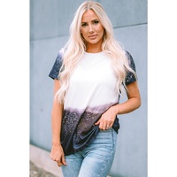 Azura Exchange Bleached Print Short Sleeve Crewneck Top