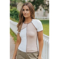 Azura Exchange Seamed Ribbed Slim Fit T-shirt