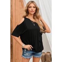 Azura Exchange Asymmetrical Neck Casual T-Shirt