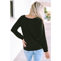 Azura Exchange Relaxed Fit Solid Round Neck Raglan Long Sleeve Tee