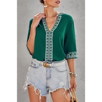 Azura Exchange V Neckline Half Sleeve Blouse