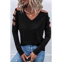 Azura Exchange Cold Shoulder Cut Out Long Sleeve Top