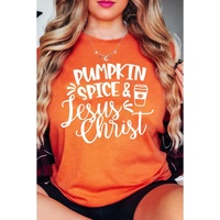 Azura Exchange PUMPKIN SPICE &amp; Jesus Christ Graphic T-shirt