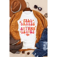 Azura Exchange Graphic Tee with Fall Breeze and Autumn Leaves Design