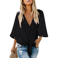 Azura Exchange Button Tie Top