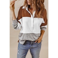 Azura Exchange Colorblock Pullover Sweatshirt with Turn-down Collar