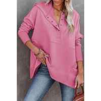 Azura Exchange Batwing Sleeve Pocketed Henley Hoodie