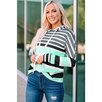 Azura Exchange Striped Drawstring Long Sleeve Hoodie