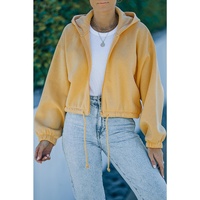 Azura Exchange Cinched Cropped Hoodie with Zip Closure