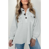Azura Exchange Oversized Button Collared Sweatshirt