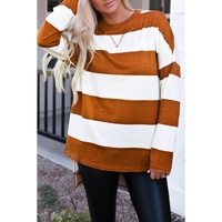 Azura Exchange Drop Shoulder Striped Sweatshirt