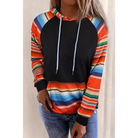 Azura Exchange Striped Patchwork Kangaroo Pocket Hoodie