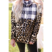 Azura Exchange Patchwork Cowl Neck Sweatshirt