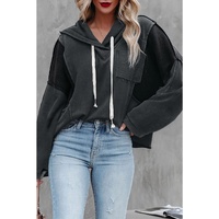 Azura Exchange Waffle Knit Long Sleeve Hoodie with Drawstring