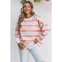 Azura Exchange Drop Shoulder Pullover Sweatshirt with Striped Pattern