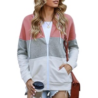 Azura Exchange Color Block Drawstring Hoodie