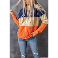 Azura Exchange Color Block Splicing Drawstring Hoodie