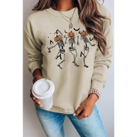 Azura Exchange Pumpkin Skull Graphic Crew Neck Sweatshirt