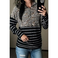 Azura Exchange Striped Zipper Pullover Sweatshirt