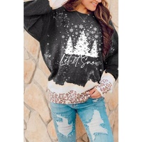 Azura Exchange Christmas Graphic Leopard Bleached Sweatshirt