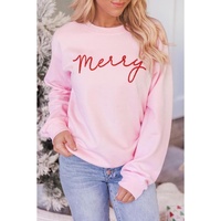 Azura Exchange Merry Letter Print Sweatshirt