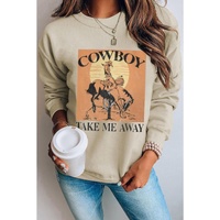 Azura Exchange Cowboy Take Me Away Graphic Print Pullover Sweatshirt