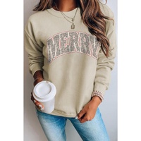 Azura Exchange MERRY Leopard Print Long Sleeve Graphic Sweatshirt