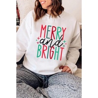 Azura Exchange Merry and Bright Long Sleeve Graphic Sweatshirt