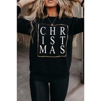 Azura Exchange Glitter Print Crew Neck Sweatshirt