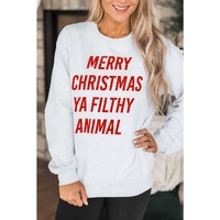 Azura Exchange Graphic Sweatshirt - Merry Christmas Ya Filthy Animal