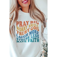 Azura Exchange Slogan Letters Print Long Sleeve Sweatshirt