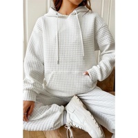 Azura Exchange Lattice Textured Kangaroo Pocket Hoodie