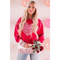 Azura Exchange Leopard Graphic Pullover Sweatshirt