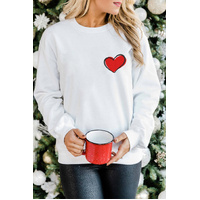 Azura Exchange Embroidered Heart Pullover Sweatshirt