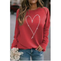 Azura Exchange Heart Shaped Long Sleeve Sweatshirt