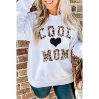 Azura Exchange Leopard Heart Print Pullover Sweatshirt