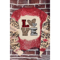 Azura Exchange Leopard LOVE Element Sweatshirt