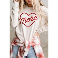 Azura Exchange Embroidered Pullover Sweatshirt with Heart Shaped Details