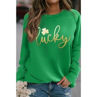 Azura Exchange Lucky Glitter Graphic Raglan Sleeve Sweatshirt