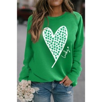 Azura Exchange Lucky Clover Heart Graphic Sweatshirt
