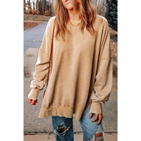 Azura Exchange Oversized Khaki Drop Shoulder Sweatshirt