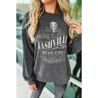 Azura Exchange NASHVILLE MUSIC CITY Corded Graphic Sweatshirt