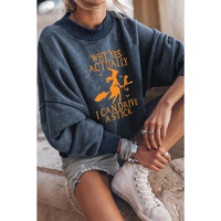 Azura Exchange Halloween Letter Graphic Drop Shoulder Sweatshirt
